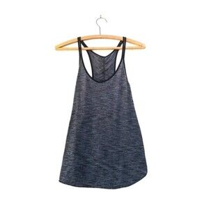 LULULEMON What The Sport Ruched Racer Back Singlet Tank Top in Gray Black Medium